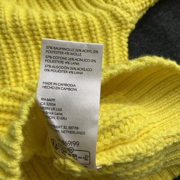 Maeve Sweater Women M Yellow Knit Chunky Wool Blend‎ Pullover - Picture 4 of 9